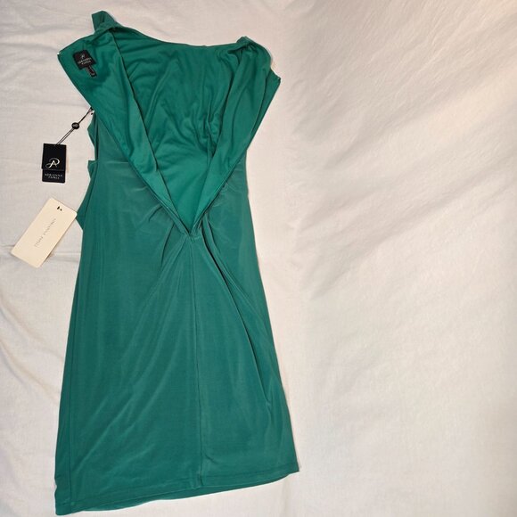 ADRIANNA PAPELL Old Money Stretchy Emerald Sleeveless Shift Dress Size 12 NEW! - Picture 5 of 16